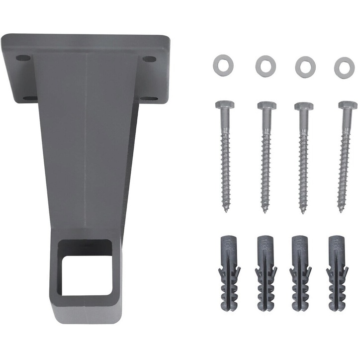 Suport de perete pentru paravan lateral Songmics, 13x8.2x9.2 cm, plastic PA66, gri