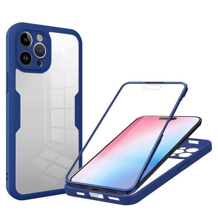 Védőtok Xiaomi Noble Redmi Note 13 Pro 5G/Poco X6 + fóliához, Cipsir Safe, ColorVerse 360 Series, Q16, Lexgard, kék