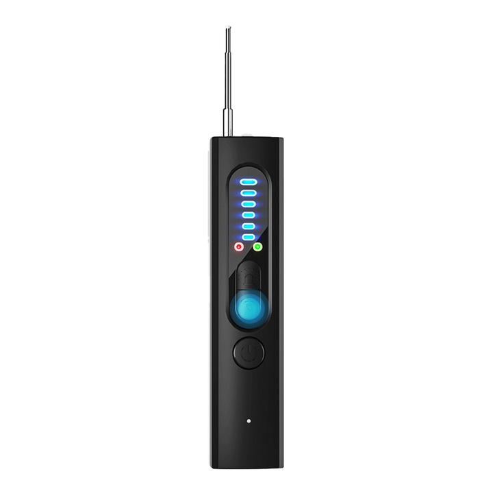 Detector de camere spion, RF, pentru camere ascunse si detectoare GPS, set, portabil, 20g