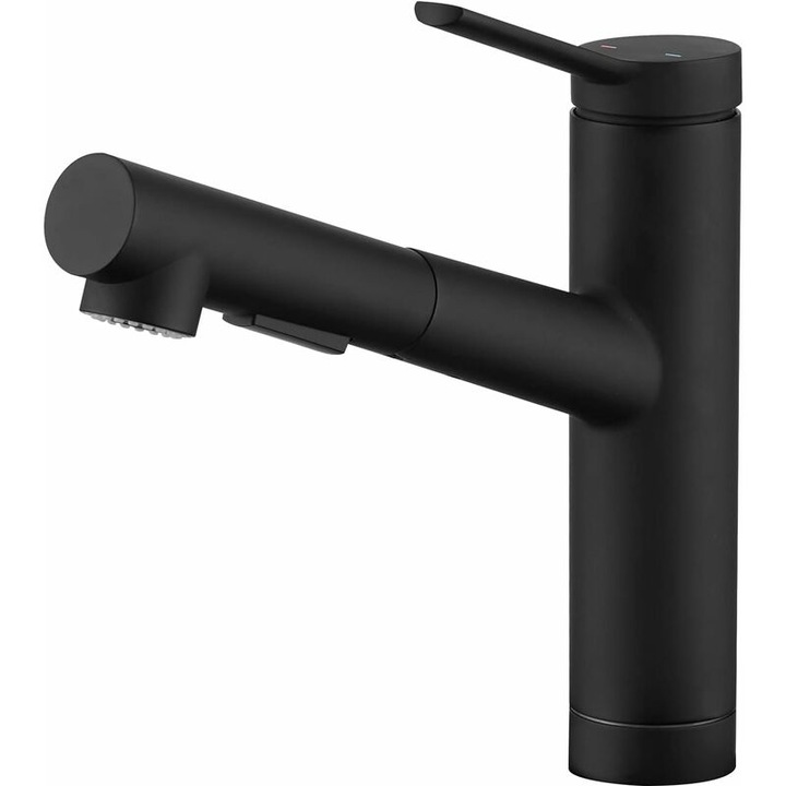 Konyhai csaptelep, 2 fúvóka típus, 120 forgás, matt fekete