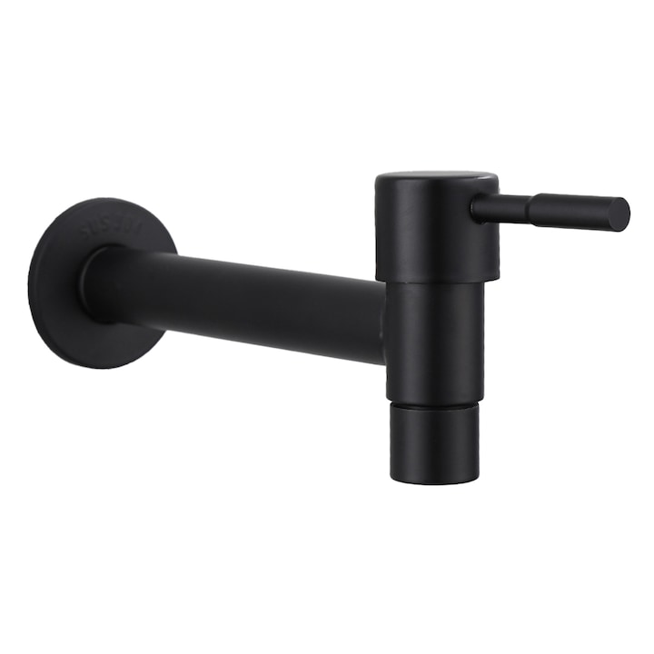 Смесител за басейн, Стенен монтаж, Черен, 13.5x7.5 см