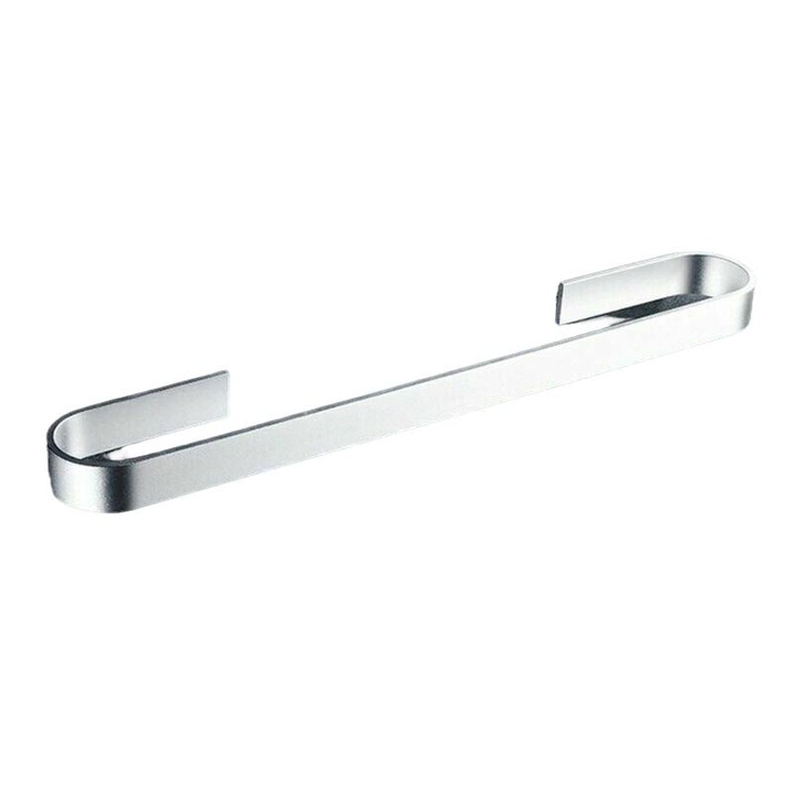 Suport prosop autoadeziv, aluminiu, argintiu, 30x3x7cm