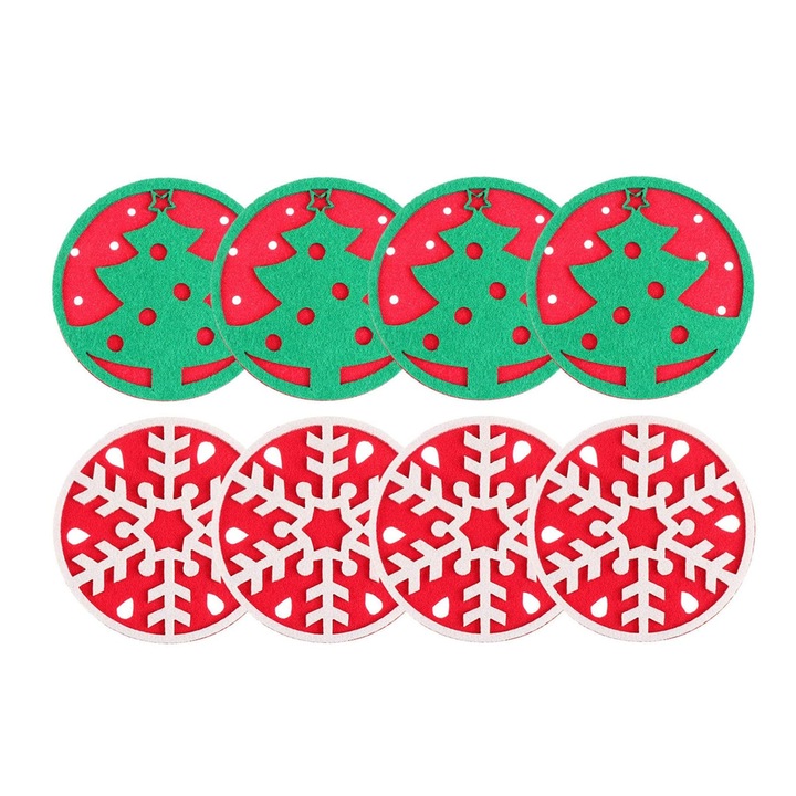 8 darab Jormftte karácsonyi poháralátét, nedvszívó, asztalvédelem