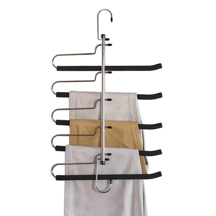 Set umerase pentru pantaloni, 5 straturi, antialunecare, spuma EVA, economisire spatiu, metal