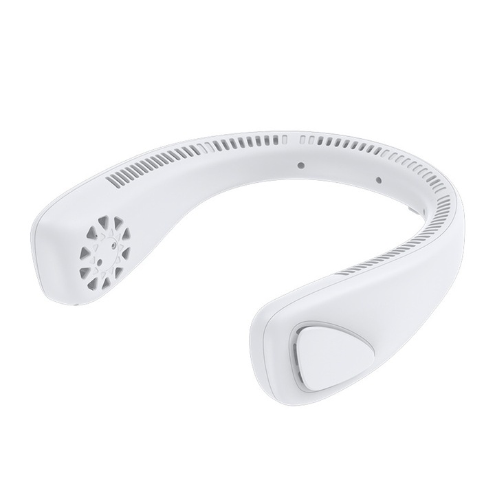 Ventilator portabil ultra-usor pentru gat, reincarcabil, unghi reglabil, design cu zgomot redus, gri