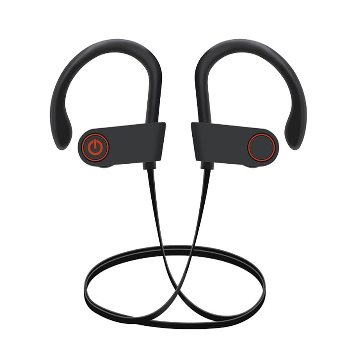 U8 Bluetooth vezeték nélküli fülhallgató, nyakpántos, sztereó hangzás, fekete