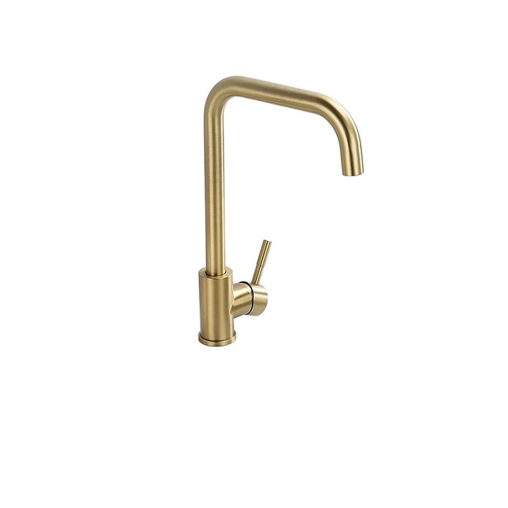 Konyhai csaptelep, rozsdamentes, 360-ban forgatható, magassága 37 cm, arany