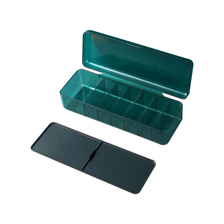 Cutie depozitare pentru cabluri, plastic, verde, 26x9x7cm