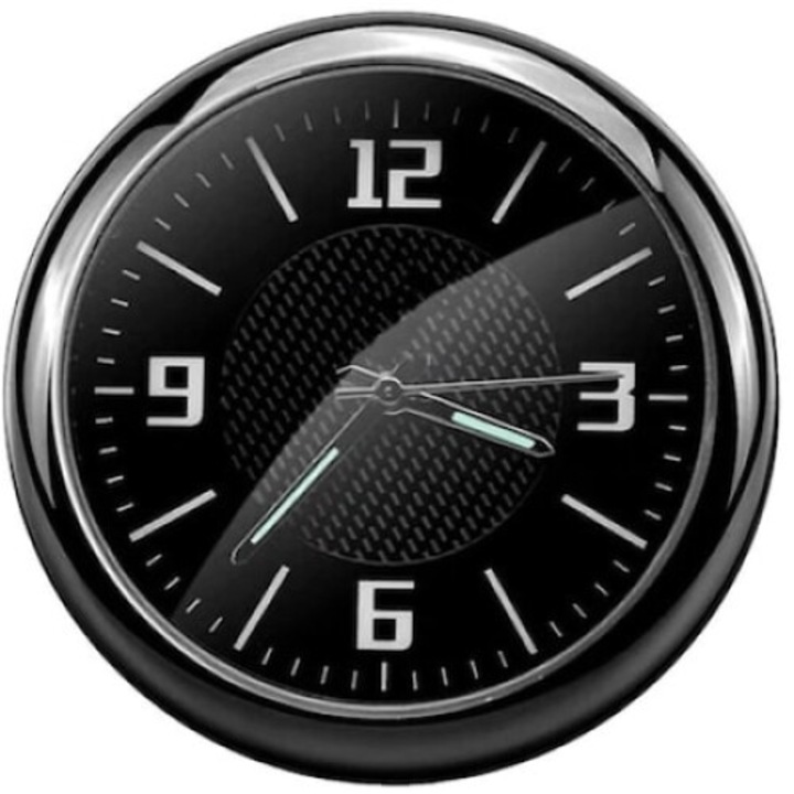 Часовник за табло, черен, алуминий, кварц