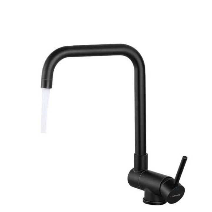 Összecsukható szaniter csaptelep, matt fekete, 360°-ban forgatható, 30% víztakarékos, 6,3 cm