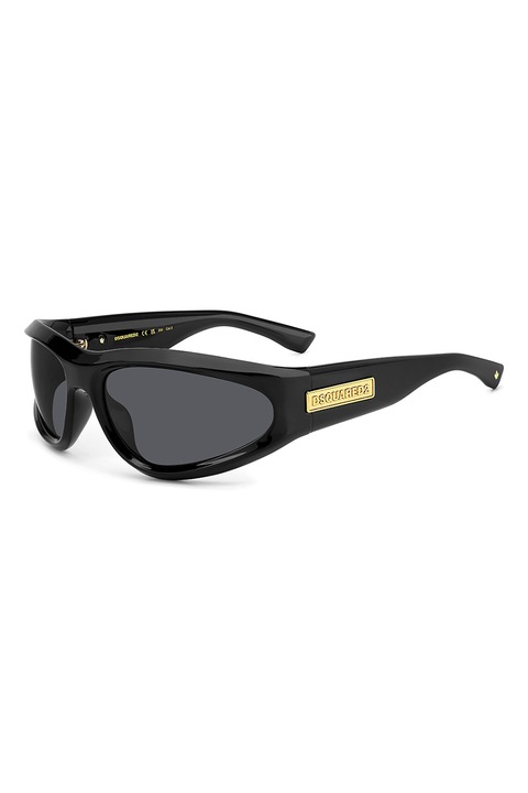 Dsquared2, Ochelari de soare shield unisex cu lentile uni, Negru, 67-20-120