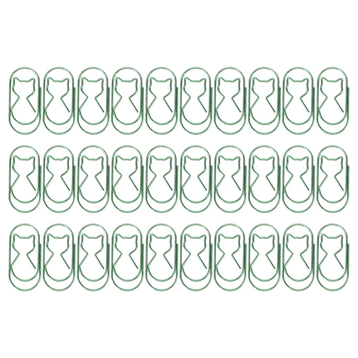 Set 30 agrafe de hartie in forma de pisica, Fier, multifunctionale, organizare documente
