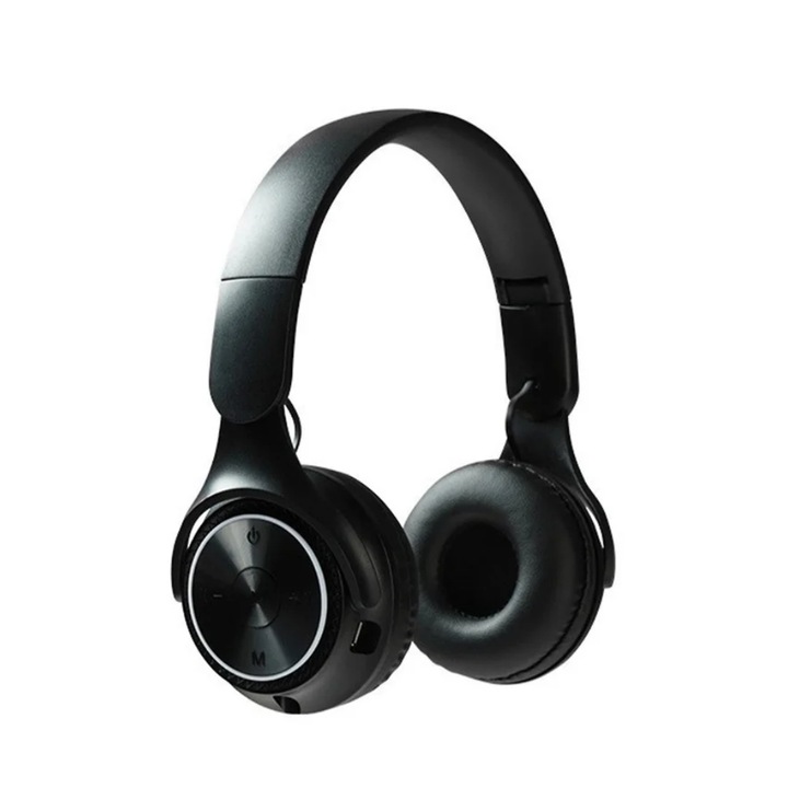 Casti Wireless Pliabile, Bluetooth 5.0, Negru, Autonomie 40h