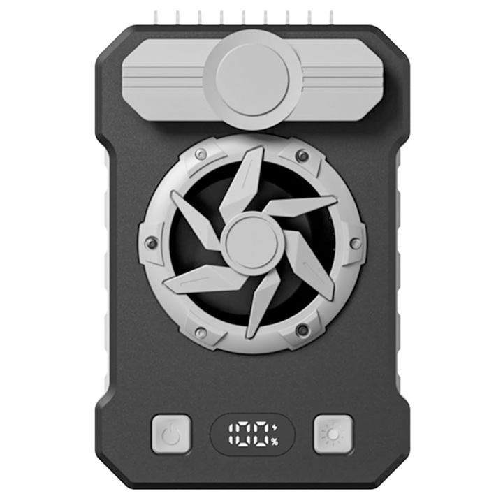 Ventilator portabil multifunctional, puternic, 10000mAh, negru