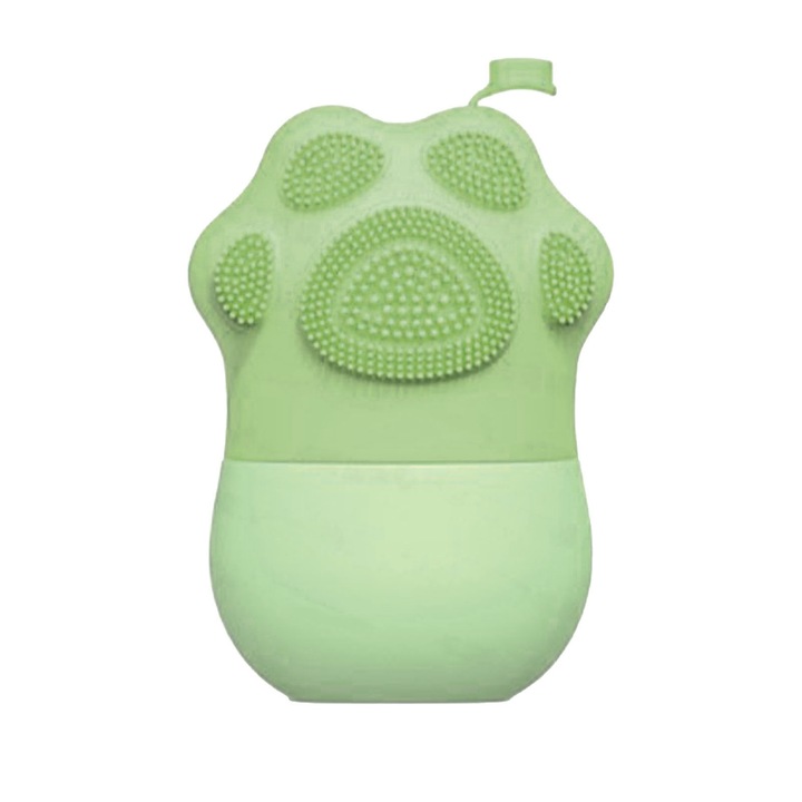 Rola faciala cu gel, forma labuta de pisica, verde, 10.5x7.5x4.5cm