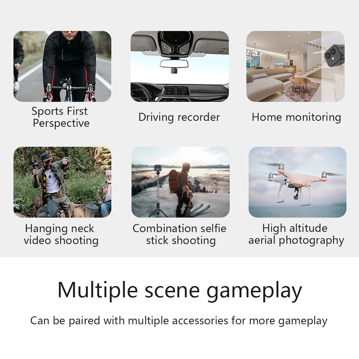 D3 HD 4K камера за наблюдение с два обектива, Wi-Fi, черна