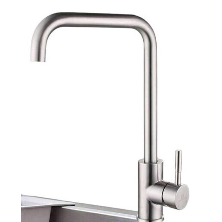 Konyhai csaptelep, 360 forgás, szálcsiszolt kivitel, magasság 337,5 mm, ezüst