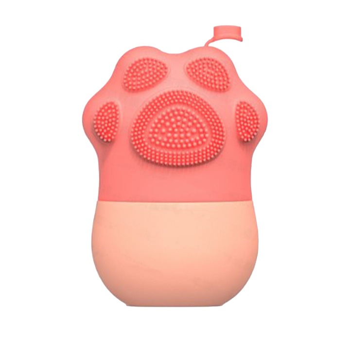 Rola faciala cu gel, forma labuta de pisica, roz, 10.5x7.5x4.5cm