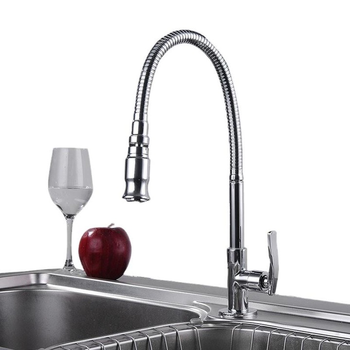 360°-ban forgatható szaniter csaptelep, króm, konyhába, réz, egyszerű telepítés