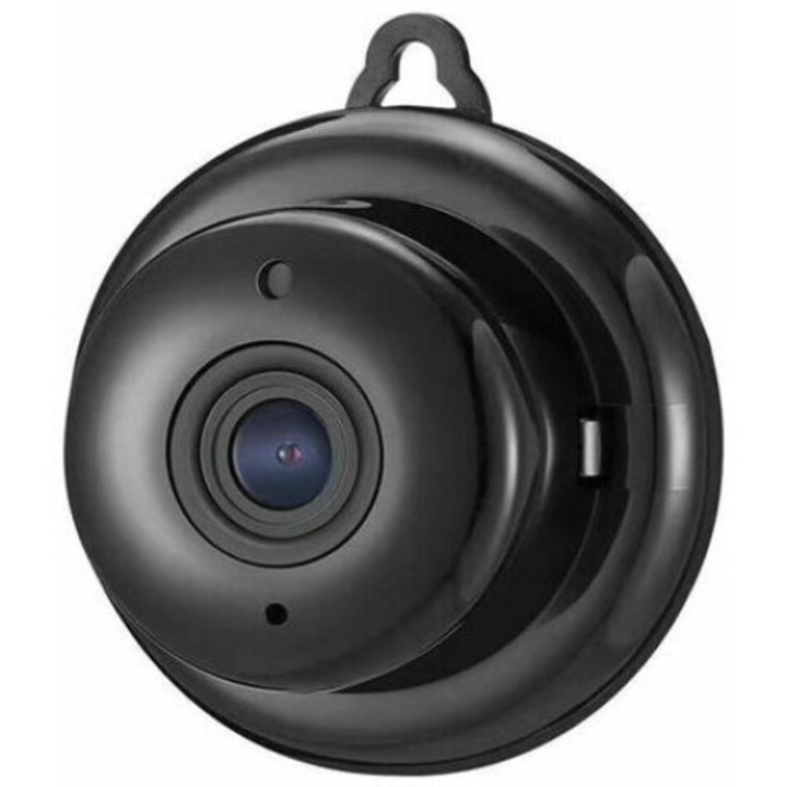 Камера за наблюдение, мини, WiFi, инфрачервена, нощно виждане, 1280x720P, черна, 7.8x7.8x4.2cm