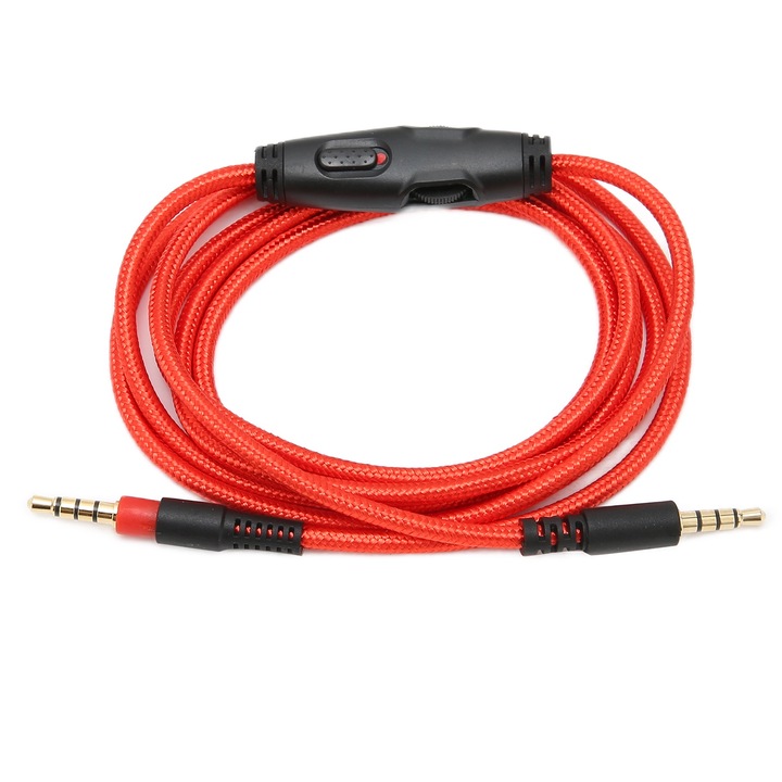 Hangkábel fejhallgatóhoz, HyperX Cloud kompatibilis, réz, piros
