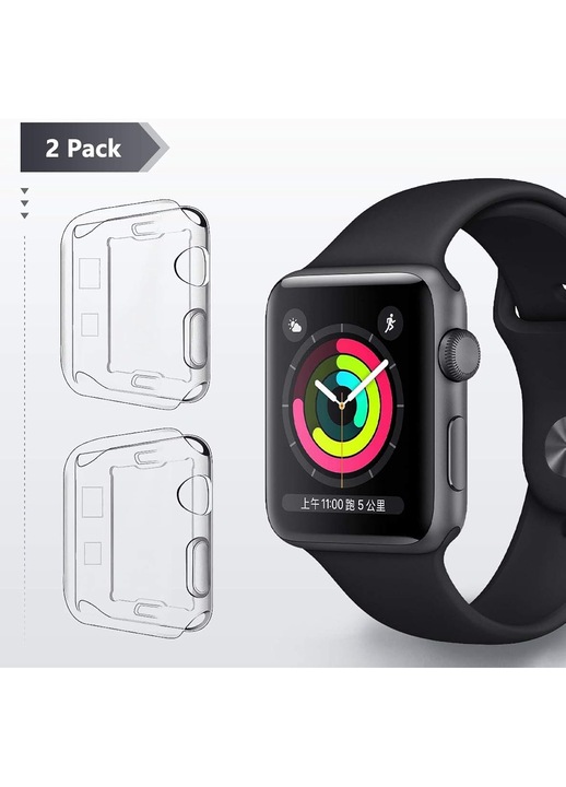 Комплект от 2 защитни калъфа за Apple Watch Iwatch Series 5/4/3/2/1, удароустойчиви