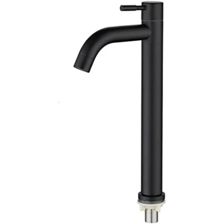 Fürdőszoba mosogató csaptelep, elegáns vintage design, matt fekete, rozsdamentes acél, egyszerű telepítés