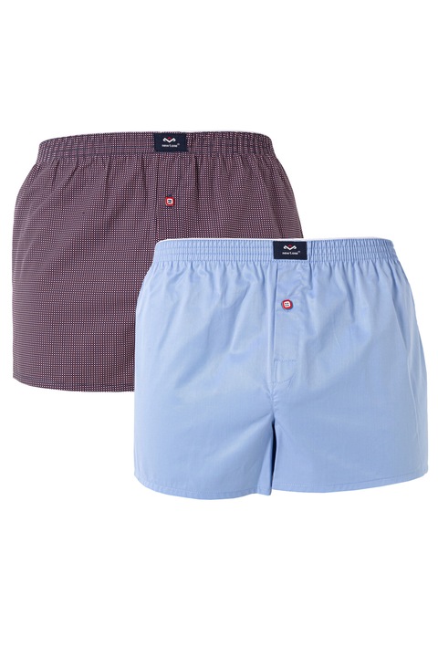 Set de boxeri-2 perechi pentru barbati, Newtone, Tesatura din bumbac 100%, Albastru deschis/Multicolor