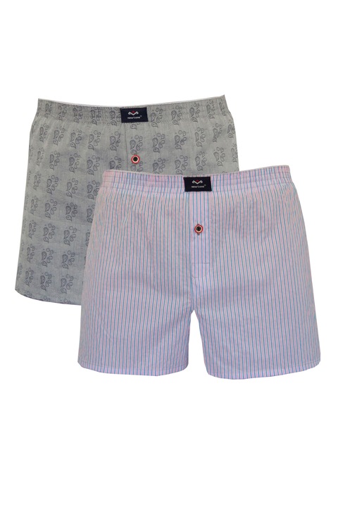 Boxer szett-2 pár férfi, Newtone, 100% pamut anyagból, Szürke/Többszínű