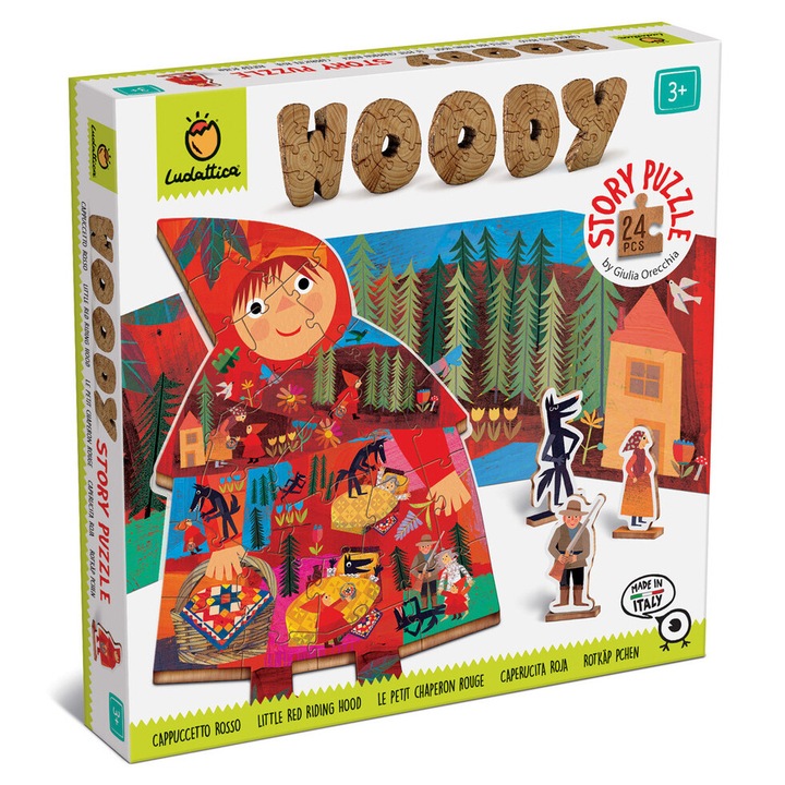 Пъзел 24 части - Woody Story Puzzle - Червената шапчица, дърво, 24