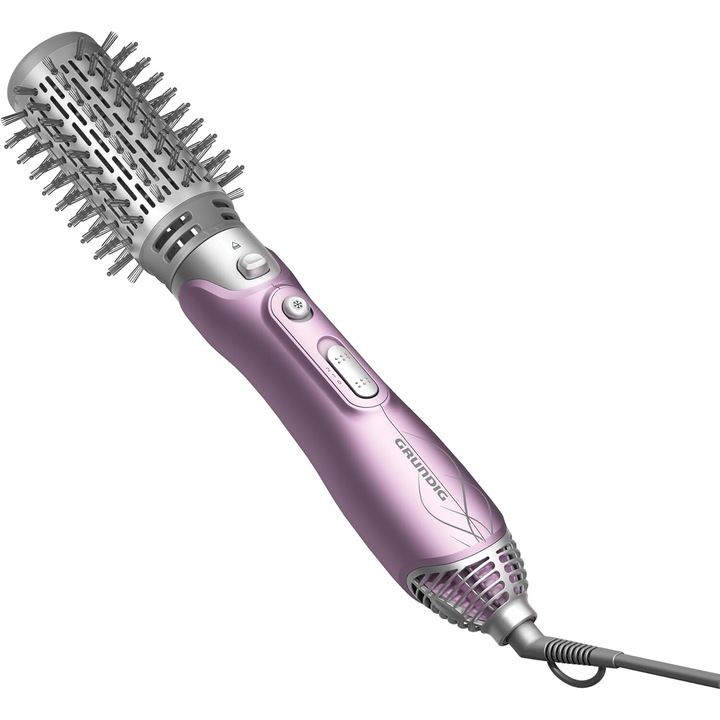 Perie rotativa Grundig HS 6220 GlamStyler, Oprire automata, ceramica, roz