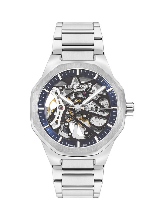Ceas barbatesc Lee Cooper LC07905.390, argintiu, mecanism automat, 52 minerale