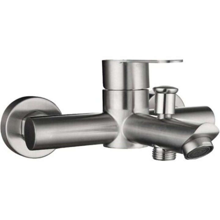 Konyhai csaptelep, Sárgaréz/Acél, Mosogató beépítés, Ezüst