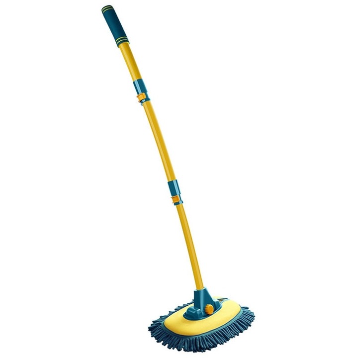 Perie pentru spalat masina, maner telescopic, galben/turcoaz, eR D L