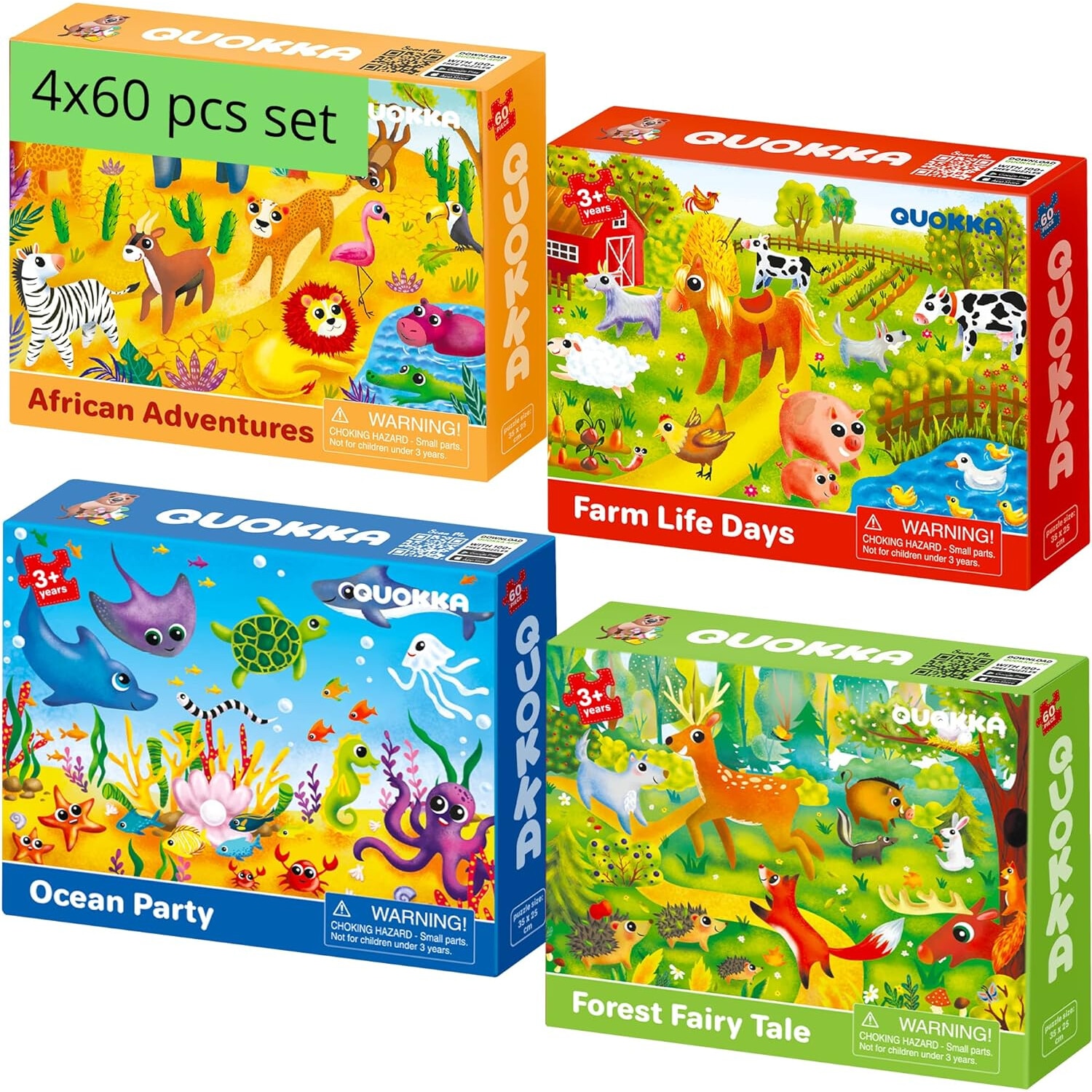 Rizumu　10枚セット(CD6枚 DVD4枚)　まとめ売り Set Puzzle Educationale, 4x60 piese, Animale, 4-6 ani - eMAG.ro