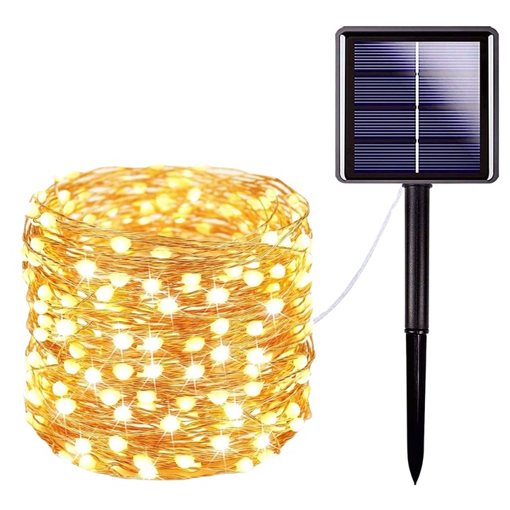 Соларен гирлянд с JOZY® LEDs, 22m, 200 LED, гъвкав и издръжлив, топло бял модел