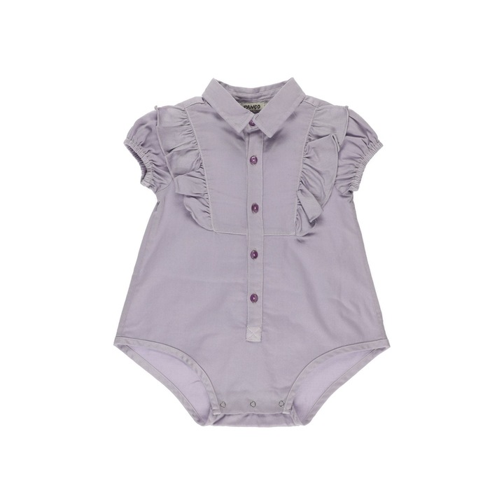 Body cu volane tip camasa PANCO - Star Light, Lila, pentru fetite, Lila