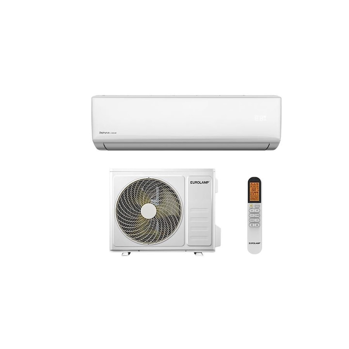 Eurolamp Zephyrus split klíma, 3, 4kW, fehér, WIFI-s, inverteres, hűtés A++, fűtés A+++