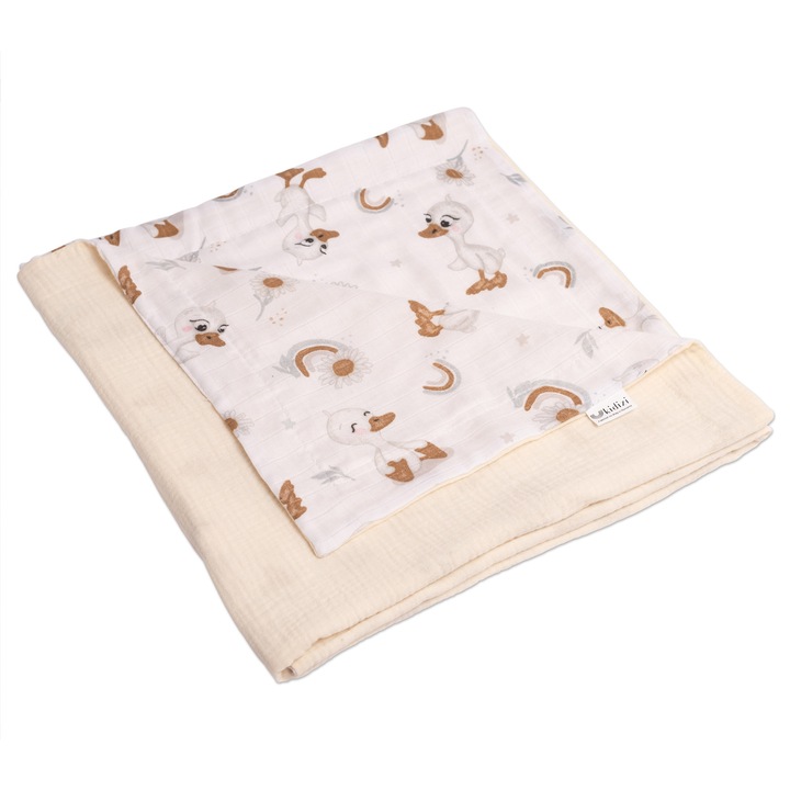 Kidizi Ducky dupla muszlin nyári takaró 110x75 cm, 100% pamut