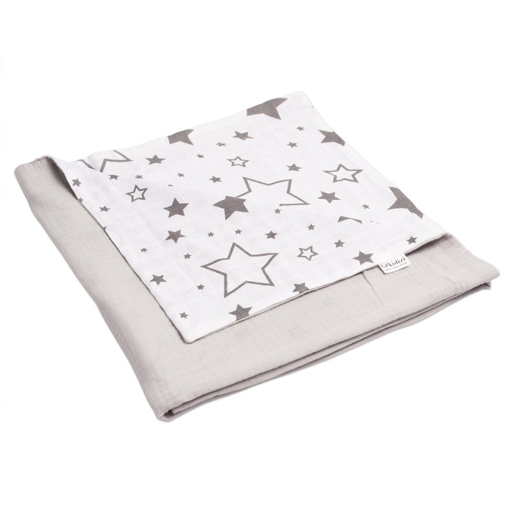 Dupla muszlin nyári szőnyeg, 110x75 cm, Kidizi, Galaxy Grey, 100% pamut