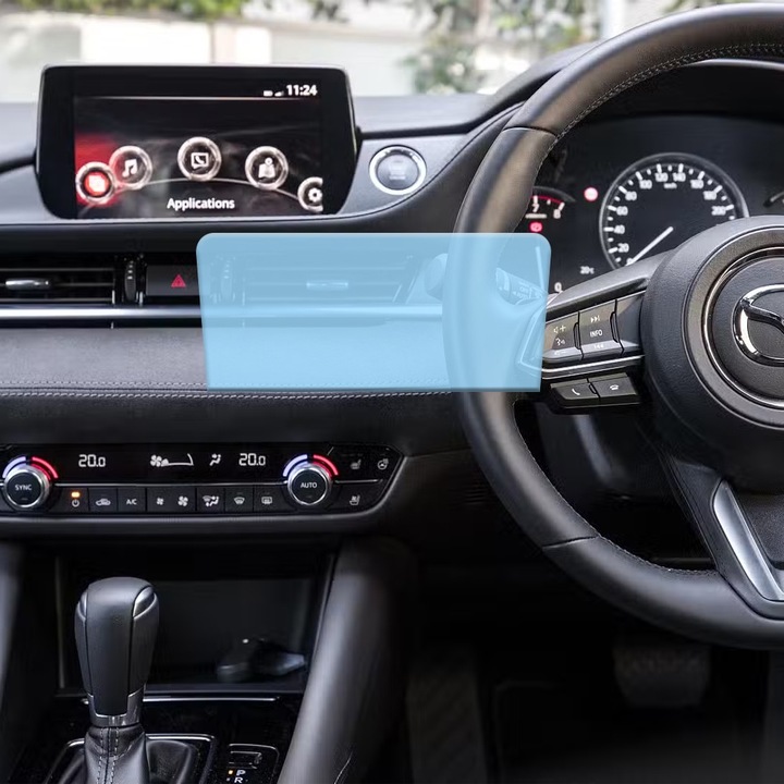 Регенерируемо хидрогелно защитно фолио за автомобилна навигация за Mazda Atenza 2020, ОПТИМАЛНО РЕШЕНИЕ, пълна защита, гъвкав хидрокристал, безупречен външен вид, технология Premium Optim Core, против надраскване, усъвършенствана чувствителност, прозрачен