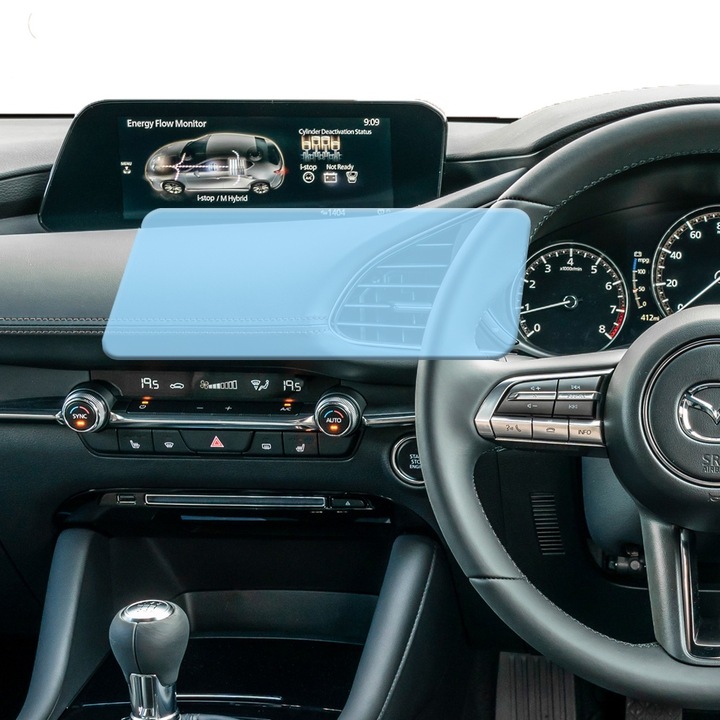 Регенерируемо хидрогелно защитно фолио за автомобилна навигация за Mazda 3 Axela, ОПТИМАЛНО РЕШЕНИЕ, пълна защита, гъвкав хидрокристал, безупречен външен вид, технология Premium Optim Core, против надраскване, усъвършенствана чувствителност, прозрачен