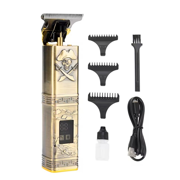 Masina de tuns cu precizie pentru contur, fara fir, afisaj Led, 1500mah, 5W