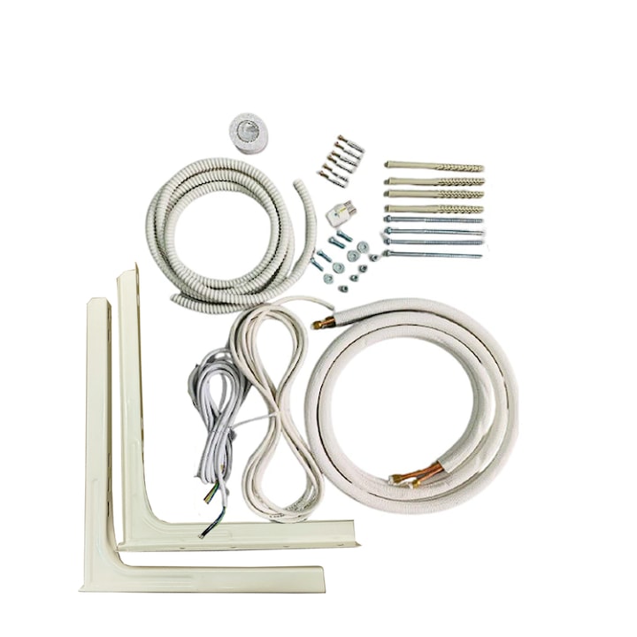 Kit complet montaj aer conditionat pentru aparate de 9000-12000 BTU/h, console ambutisate fixe, 3 metri