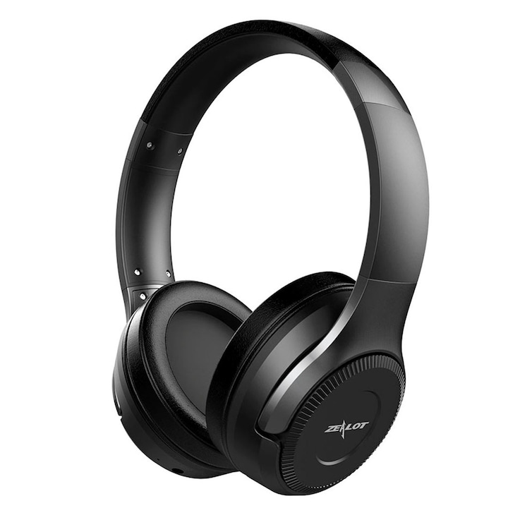 Casti wireless Over-Ear, Zealot, Bluetooth 4.0 cu fir/fara fir, subwoofer, microfon HD, cablu universal de 3 5mm, suport pentru card TF de 32GB, pentru telefoane mobile, tablete, laptopuri, negru