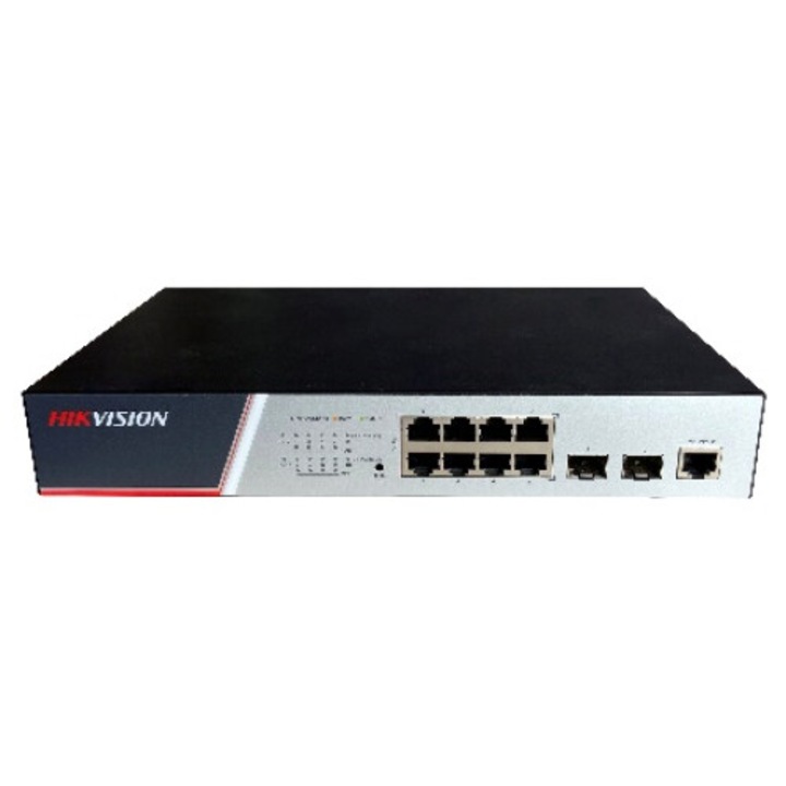 Switch cu 8 porturi 336 Gbps 130W, PoE Hikvision DS-3E2510P(B)