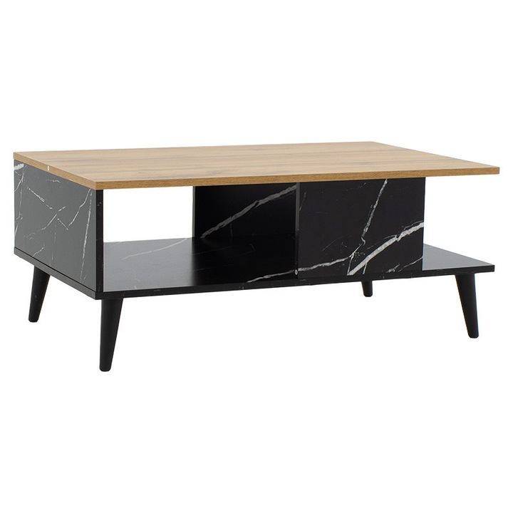 Холна маса Sam Model, 90x54x37,5 см, мраморно черно/дъб сонома