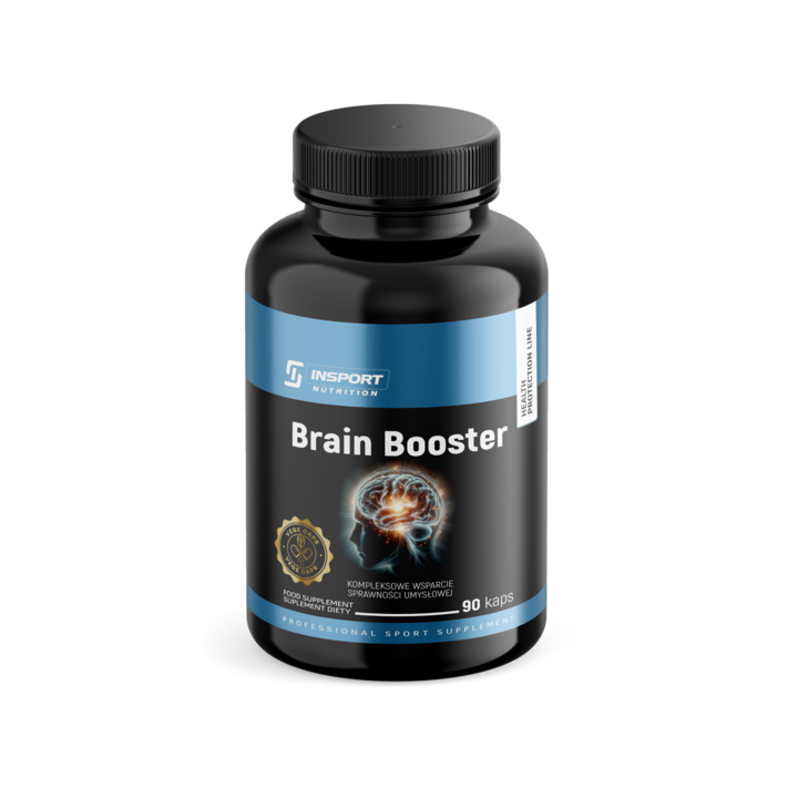 Supliment alimentar, Brain Booster, Insport Nutrition, 90 capsule vegane, Energie, Memorie, Functia creierului