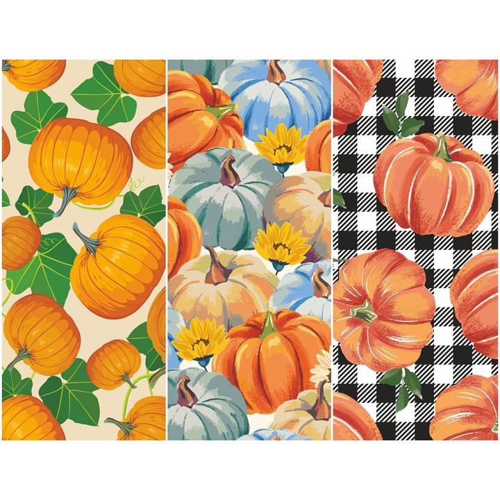 Vízálló textil panel 3 mintával, poliészter varrókendő, őszi, 121,5 cm x 155 cm, Heko panelek, P104