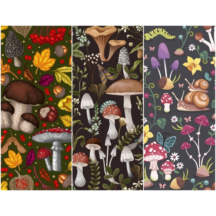 Vízálló Textil Panel 3 mintával, Poliészter varrókendő, ősz, 121,5 cm x 155 cm, Heko Panels, P105